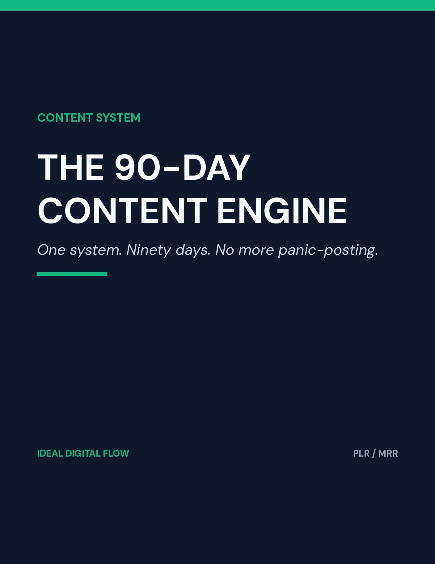 The 90-Day Content Engine cover — 90 day content calendar