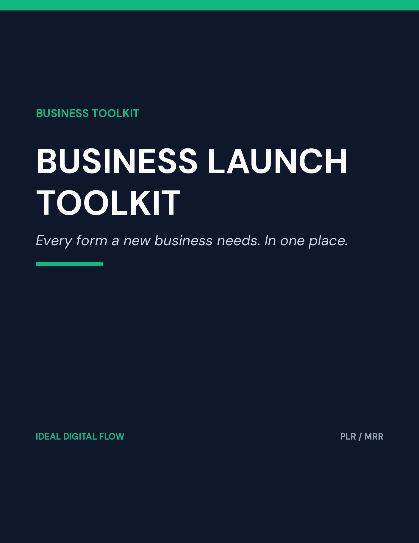 Business Launch Toolkit cover — business launch planner