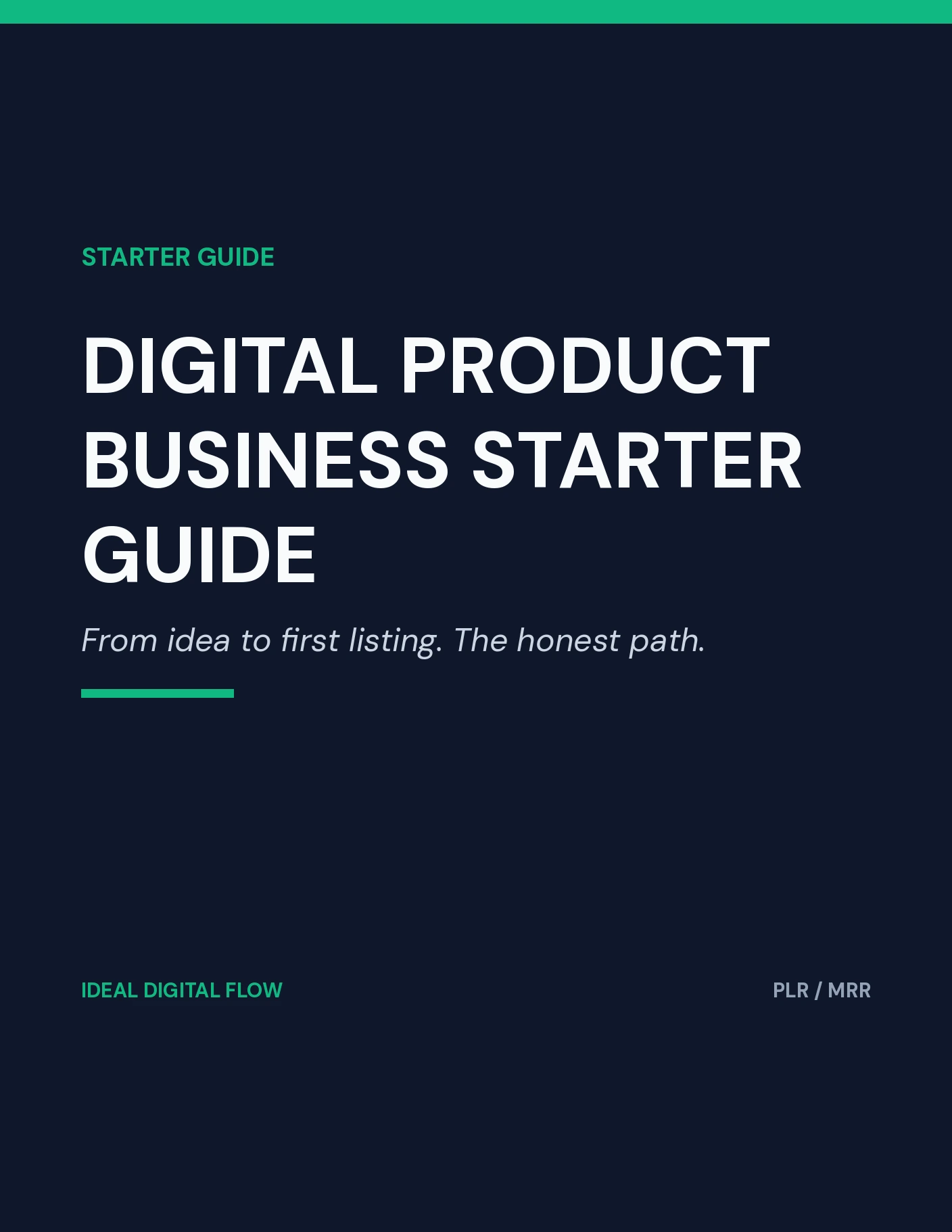 Digital Product Business Starter Guide cover — how to start a digital product business