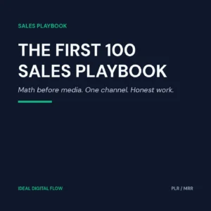 The First 100 Sales Playbook cover — how to get your first 100 sales